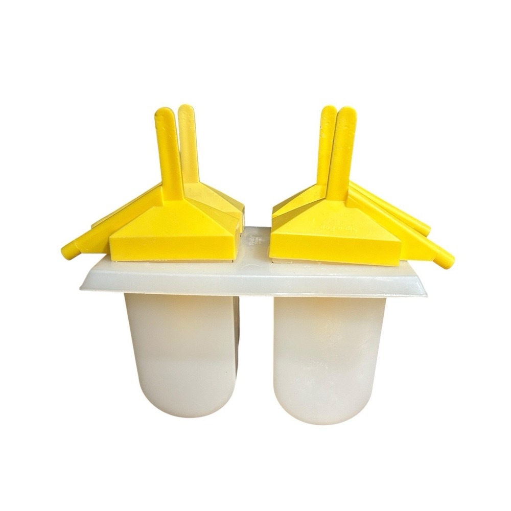 Vintage Sip-A-Pop Frozen Popsicle Mold Set, Retro Makes 4 Popsicles, Yellow